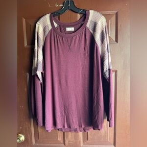 24/7 Maurices Sweater With Plaid Size 3